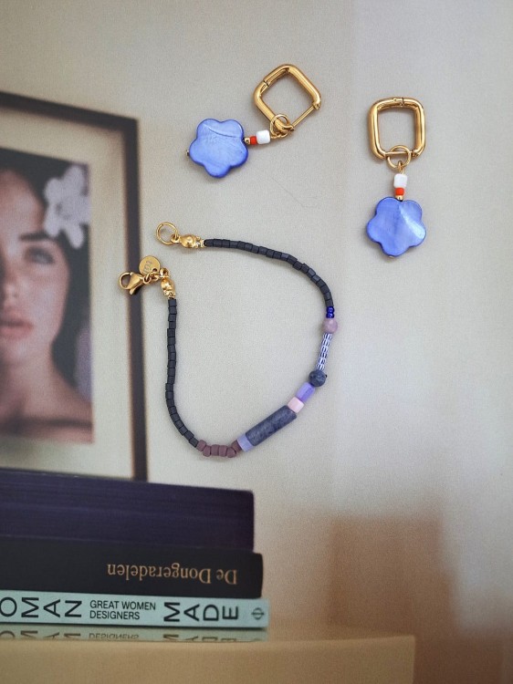 Blue simple & flower ss